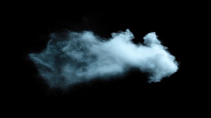 Fototapeta premium Abstract cloud-like form on black background.