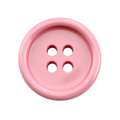 Fototapeta premium Pink Button HighResolution Image for Sewing and Crafts isolated on transparent background