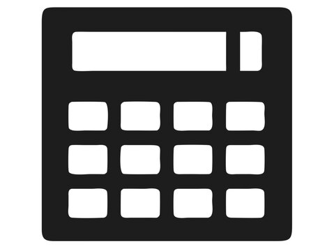 Simple black calculator icon for financial calculations and accounting represented