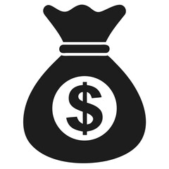 Vector silhouette of a money bag with dollar sign perfect for financial and banking themed designs