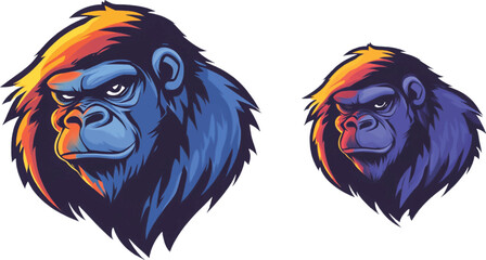 Creative monkey logo design isolated on clean white background vector