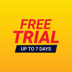  7 days free trial vector  clander design red and blak and white color
