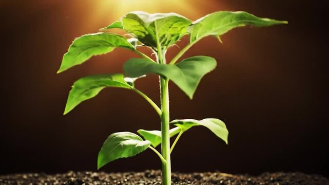A seed growing into a full grown tree animation