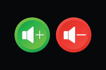 sound on and off vector icon design black background
