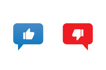 Fototapeta premium like and dislike vector icon design blue and red colour