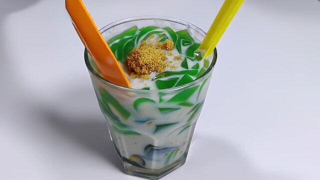 Cendol Ice Dessert with Coconut Milk