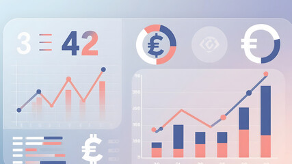 Modern Business Analytics: Colorful Charts and Metrics for Financial Insights