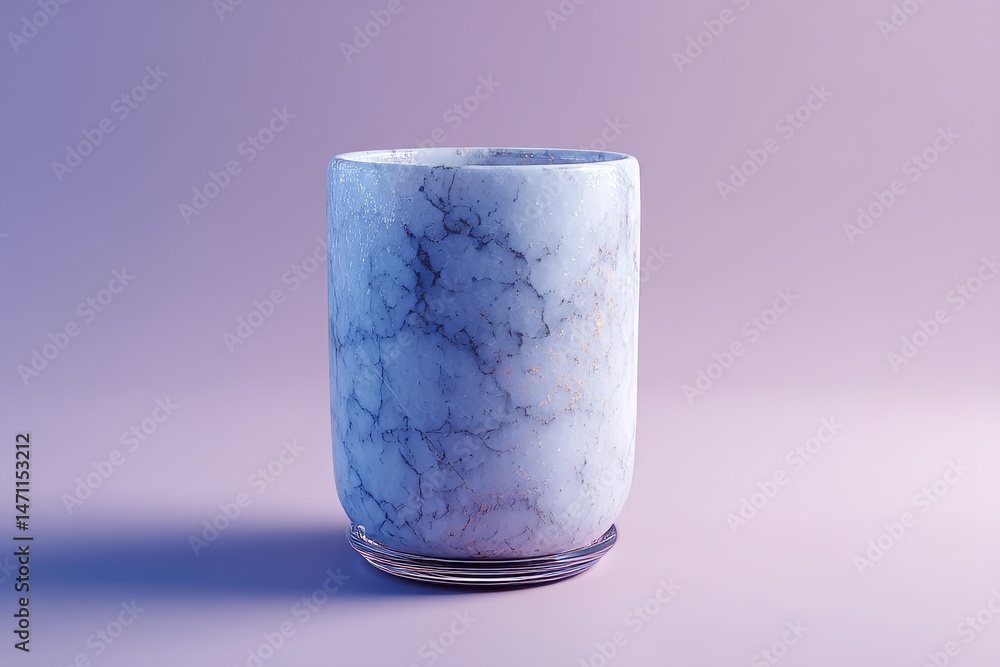 Poster elegant, cylindrical vase with a subtle marble pattern.