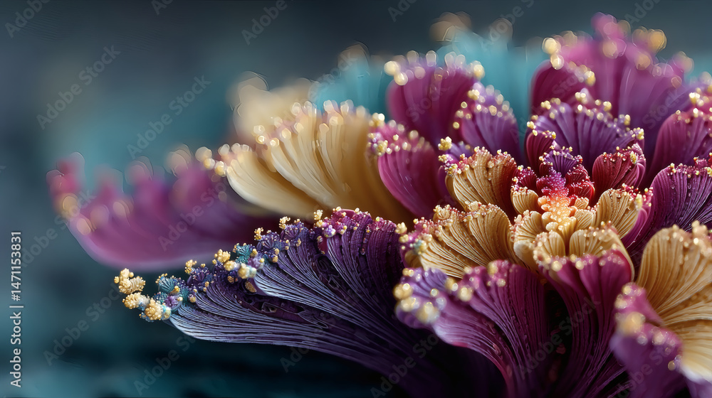 Poster vivid fractal abstract art showcase digital gallery colorful display artistic environment close-up v