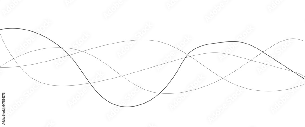 Poster technology abstract lines on white background. undulate grey wave swirl, frequency sound wave, twist