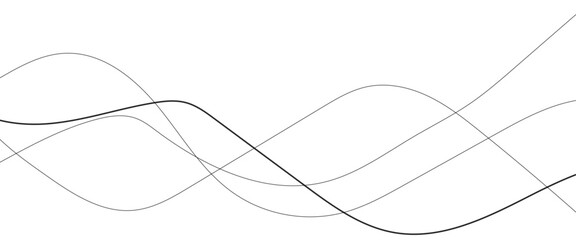 Abstract wavy black and white curved lines. 