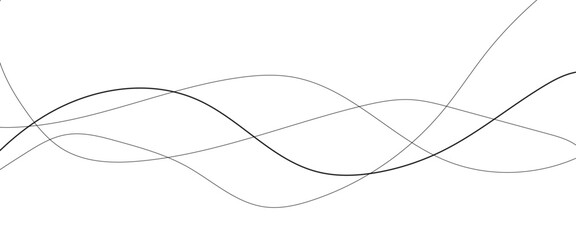Technology abstract lines on white background. Undulate Grey Wave Swirl, frequency sound wave, twisted curve lines with blend effect. 