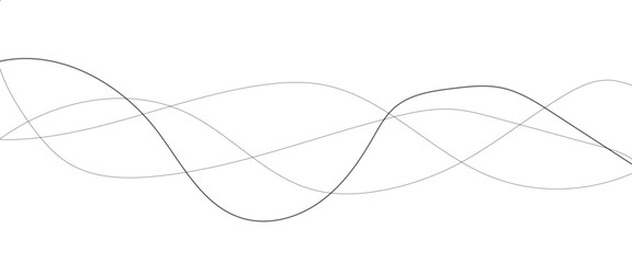Technology abstract lines on white background. Undulate Grey Wave Swirl, frequency sound wave, twisted curve lines with blend effect. 