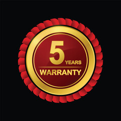 Naklejka premium 5 Year Warranty vector design 