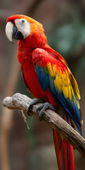 Obraz premium Vibrant Parrot Perched in Lush Tropical Foliage
