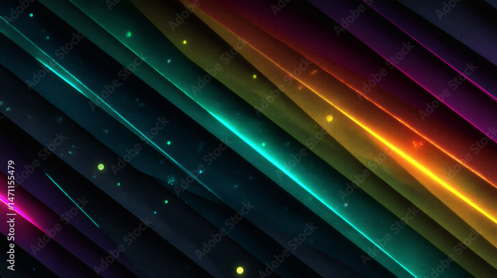 Poster dynamic cyberpunk digital background with neon shapes abstract art futuristic vibes dark theme