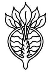 Organic Root Icon Vector on White Background

