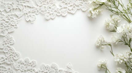 Elegant white lace and flowers