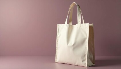 A reusable shopping bag made of natural fabric, folded neatly , detail, studio shot