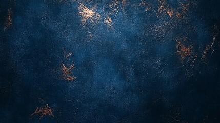 Grunge texture background in deep indigo paired with copper highlights showcasing tarnished and oxidized finishes