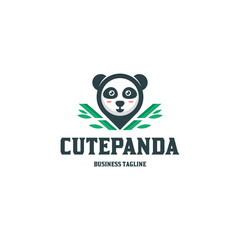 Naklejka premium bamboo panda mascot logo vector