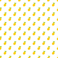 Cute Lemon Pattern White Background