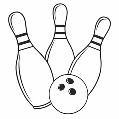 bowling ball and pins