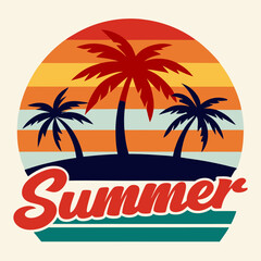 summer beach t shirt design vector