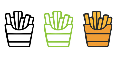 Fototapeta premium French Fries Vector Icon