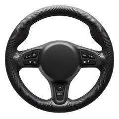  Black steering wheel with textured grip