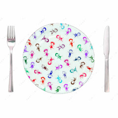 Colorful Childlike Drawings on a Dinner Plate Setting