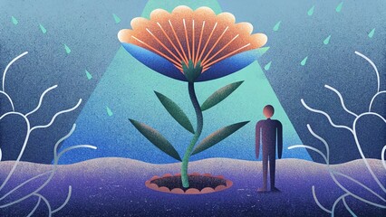 Abstract Flower Representing Life, Freedom, and Hope Concept