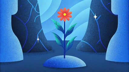 Abstract Flower Representing Life, Freedom, and Hope Concept