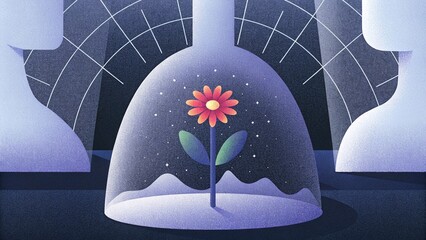 Abstract Flower Representing Life, Freedom, and Hope Concept