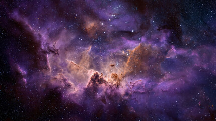Fototapeta premium Purple nebula space galaxy background with stars and cosmic dust for desktop wallpaper and astronomy
