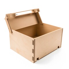 Open Wooden Box with Craft Supply.