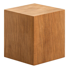 Natural Wooden Block with Smooth Finish on Isolated  Isolated on transparent background