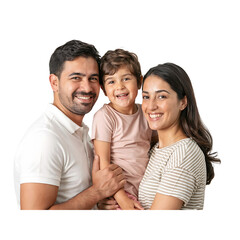 Happy family portrait smiling isolated on a transparent background fathers day