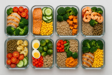 healthy meal prep containers colorful