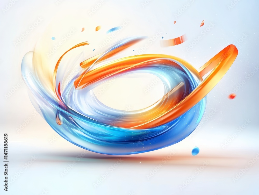 Poster dynamic swirl of colors abstract design digital art vibrant background eye-catching perspective mode