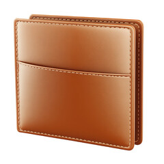 Stylish Brown Leather Wallet for Everyday Use, Perfect for Men and Women, Minimalist Design with Card Slots, Ideal Gift Option on transparent background