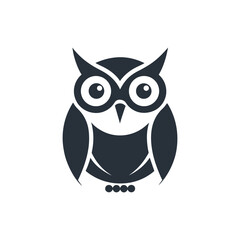 Minima owl icon vector illustration on white 