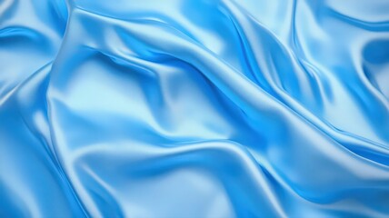 Fototapeta premium Light Blue Satin Fabric Drape Texture Background