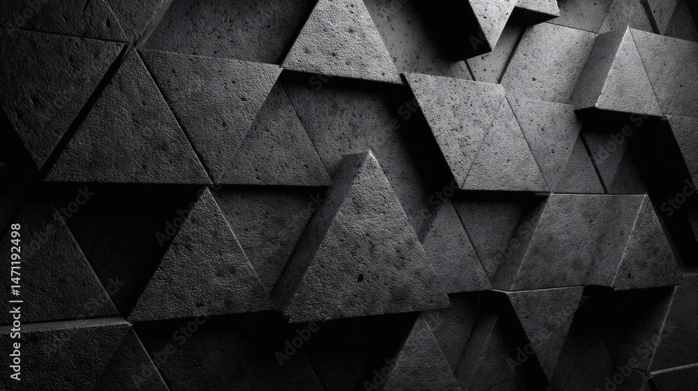 Poster dynamic dark abstract triangle pattern background graphic design depth modern aesthetic creative con