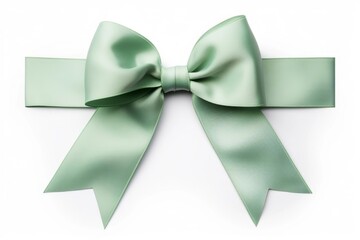 Naklejka premium green bow isolated on white background