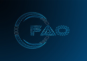 FAO low poly letter logo vector design. FAO lower poly logo design.