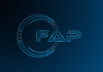 FAP low poly letter logo vector design. FAP lower poly logo design.
