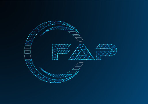 FAP low poly letter logo vector design. FAP lower poly logo design.