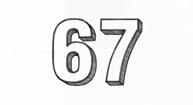 Number 67 illustration