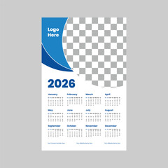 Stylish 2026 Wall Calendar  Vector Design | Modern Layout for Professionals and Creatives.